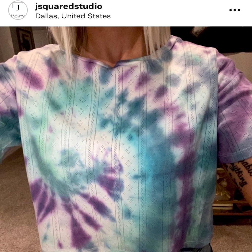Hand Made Tie Dye Cropped T Shirt